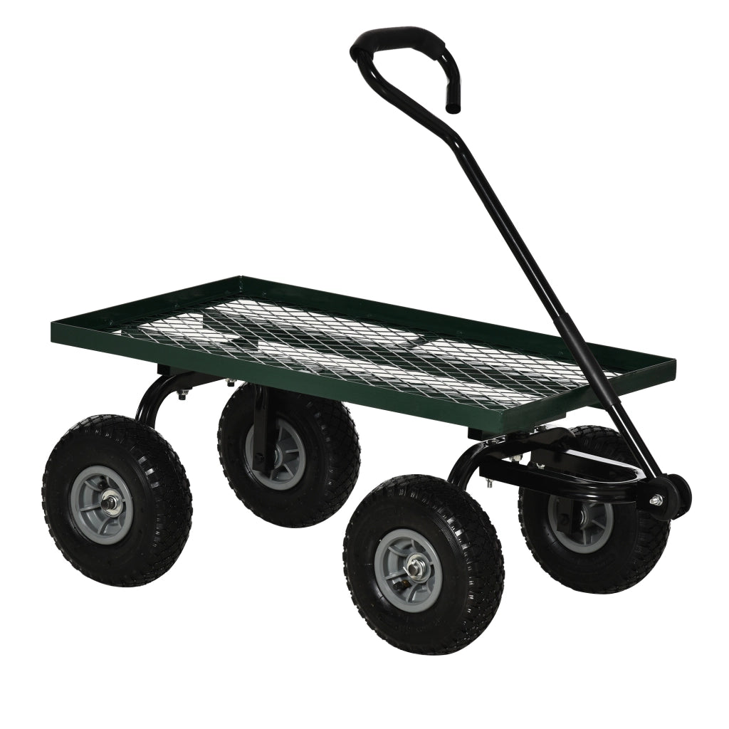 Carrello Giardino in Acciaio ¨C Minimal ¨C Nero e Verde 94x48.5x100 cm