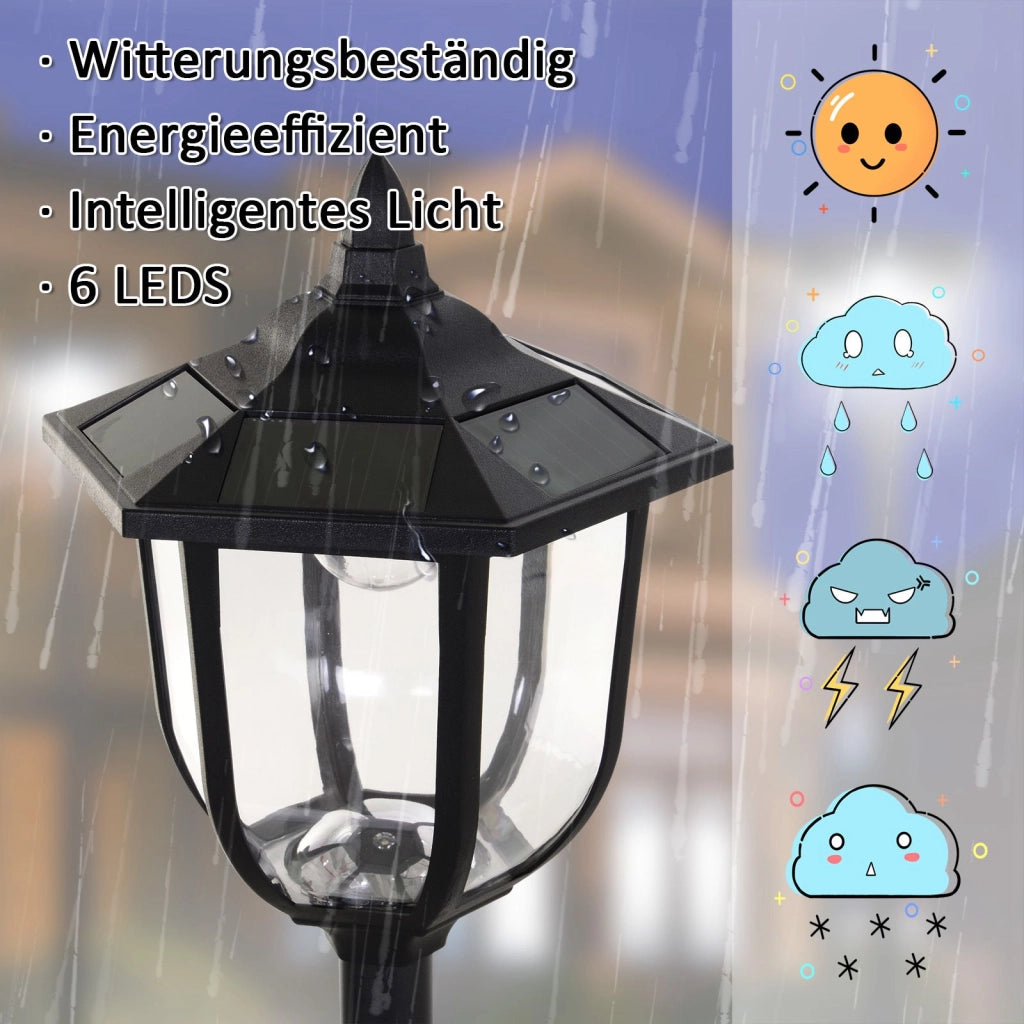 Lampada da Giardino LED Solar ¨C Minimal ¨C Plastica 177 cm Nero