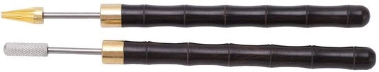 Set di applicatori per pelle 2 in 1 - Design in bambù - Doppio volume - Facile da pulire - Manico comodo - Per lavorazione della pelle - Applicatore per pelle 

Modello: Leerverfpen 
Codice: 2-Delige Set 
Specifica: Dubbel Lager