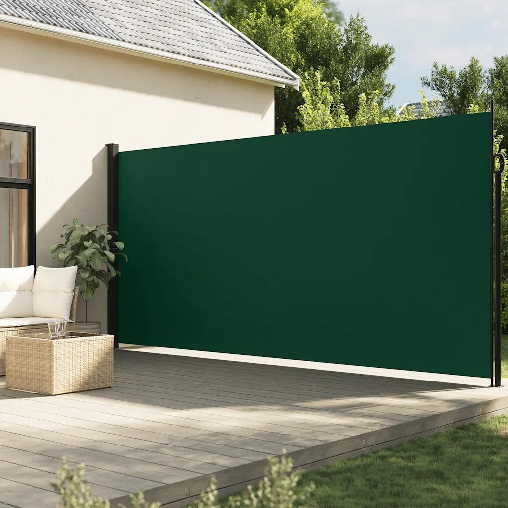 Tenda da Sole | Tenda parasole Laterale Retrattile Verde Scuro 200x500 cm