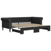 Divano letto | Sof¨¤ letto | Letto singolo Estraibile Nero 90x200 cm in Similpelle