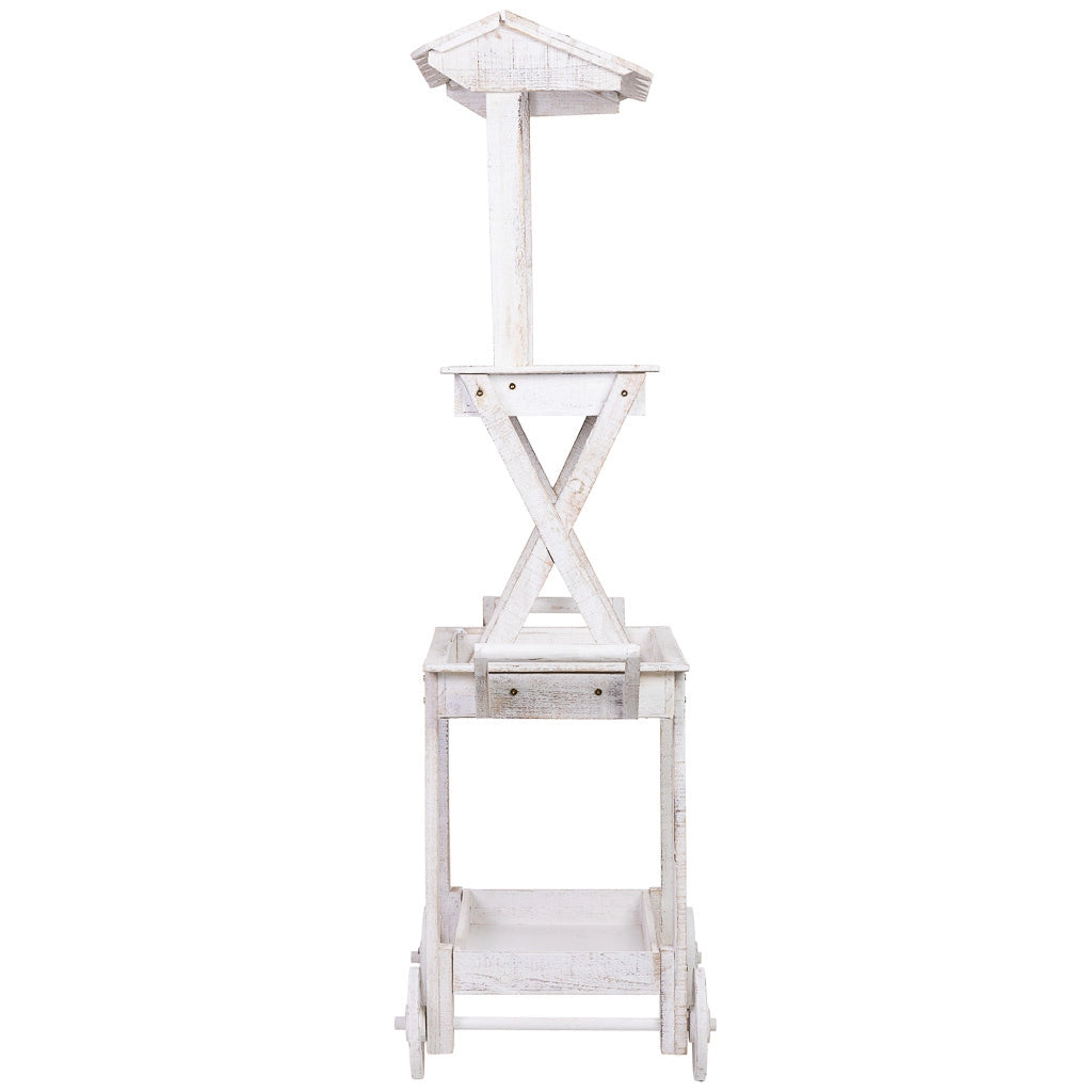 Carrello espositivo-scaffale in legno 86x45x162h cm