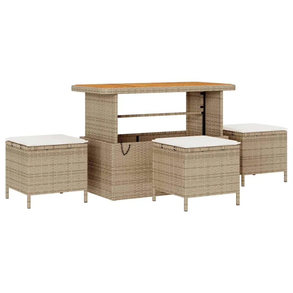 Set Divano da Giardino con cuscino 9 pcs Beige e Crema 3364221