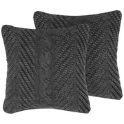 Set di 2 cuscini decorativi in maglia grigia 45 x 45 cm Accessori decorativi Boho retrò all'uncinetto