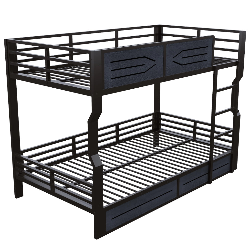 letto a castello mdf metallo nero 140 x 200 cm
