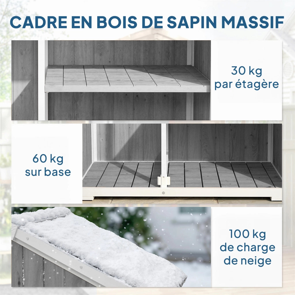 Armadio da Giardino ¨C Xylo ¨C Metallo Grigio Impermeabile 105x55x179cm