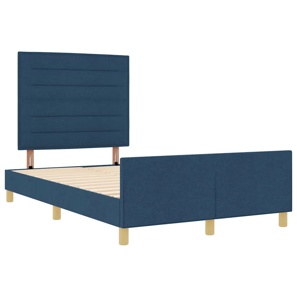 Struttura del letto con testiera Blu 140 x 200 cm Tessuto