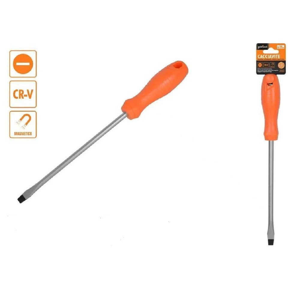 Trade Shop - Cacciavite Giravite 6x100 Mm Con Punta Magnetica A Taglio In Acciaio Cr-v 97499 -
