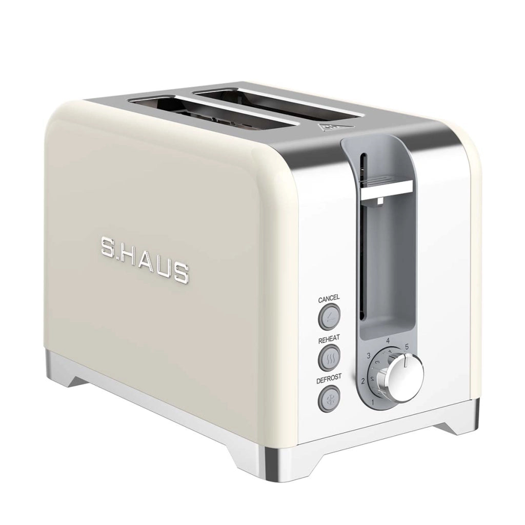 Tostapane 2 Fette in Acciaio Inossidabile 930W con Cassetto Raccoglibriciole Argento SWISS HAUS