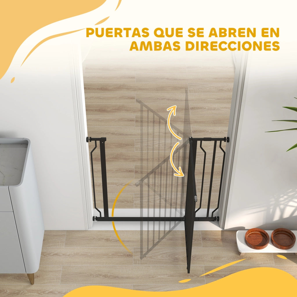 Cancello per Bambini e Animali Domestici ¨C Minimal ¨C Nero 75-95 cm