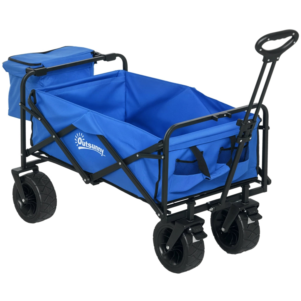 Carrello da Giardino 110L con Maniglia Telescopica e Borsa Termica 15L ¨C Xylo ¨C Acciaio Blu