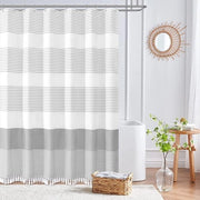 Douchegordijnen extra lunghe 213 cm - Stile boho con spazzole per bagno