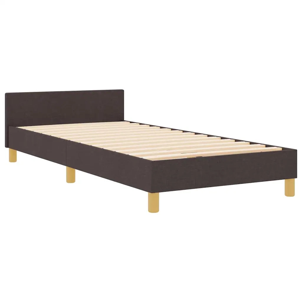 Struttura del letto Marrone scuro 100 x 200 cm Tessuto