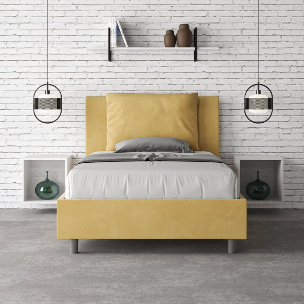 Letto 1 Piazza e Mezzo 120x200 cm con Rete Antea Ocra