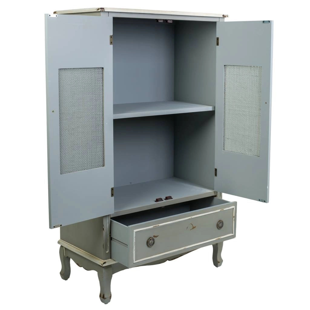 Armadio in legno e rete in bambù 80x42x138