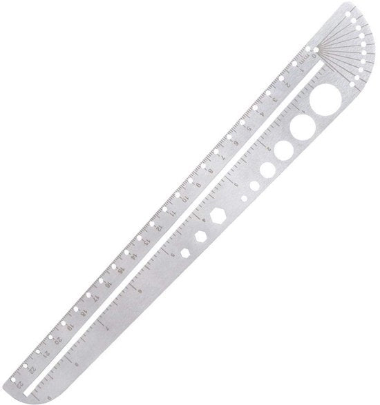 Liniaal in Acciaio Inossidabile 30 cm - Tavola di Misura/Gradiometro - Durevole/Ridimensionabile - Multifunzionale/Alta Qualità - Righello