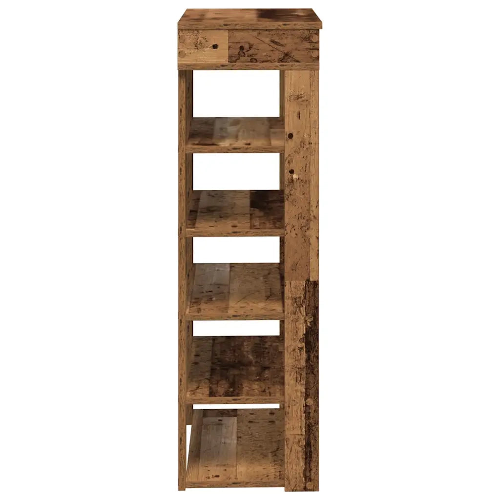 Scarpiera-Scaffale per scarpe Legno Antico 60x30x98 cm in Legno Multistrato