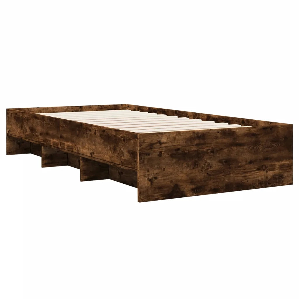 Giroletto senza Materasso-Struttura Letto Rovere Fumo 90x200 cm in Truciolato 557900