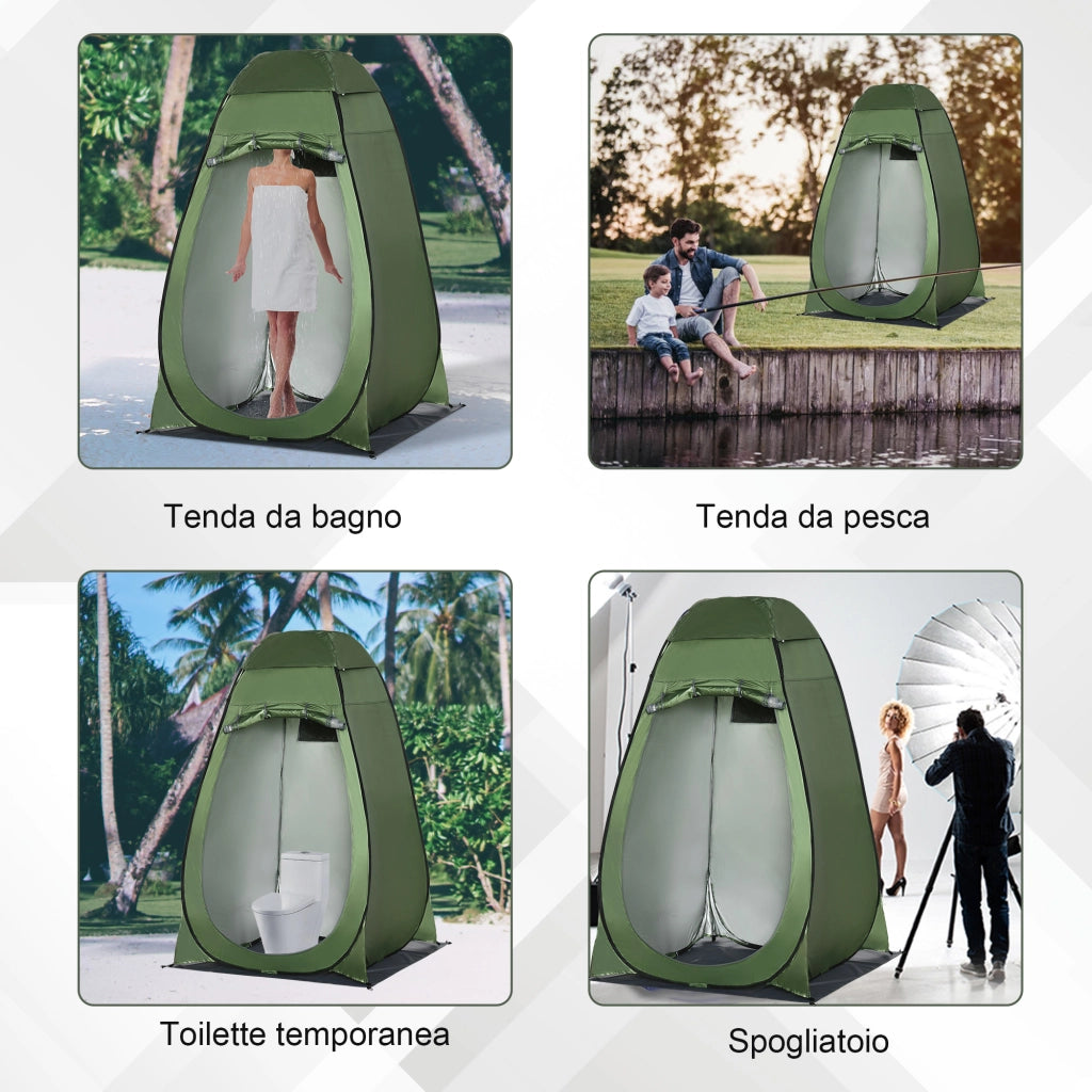 Tenda Doccia da Giardino ¨C Minimal ¨C Verde Scuro 126x124x189 cm