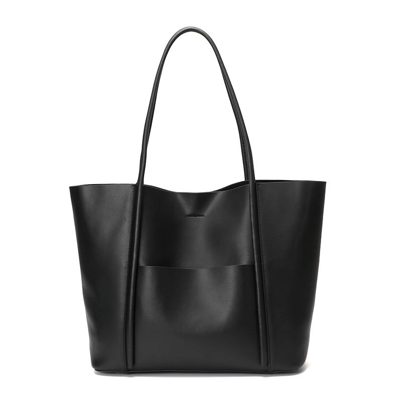 Borsa a tracolla da donna in vera pelle nera