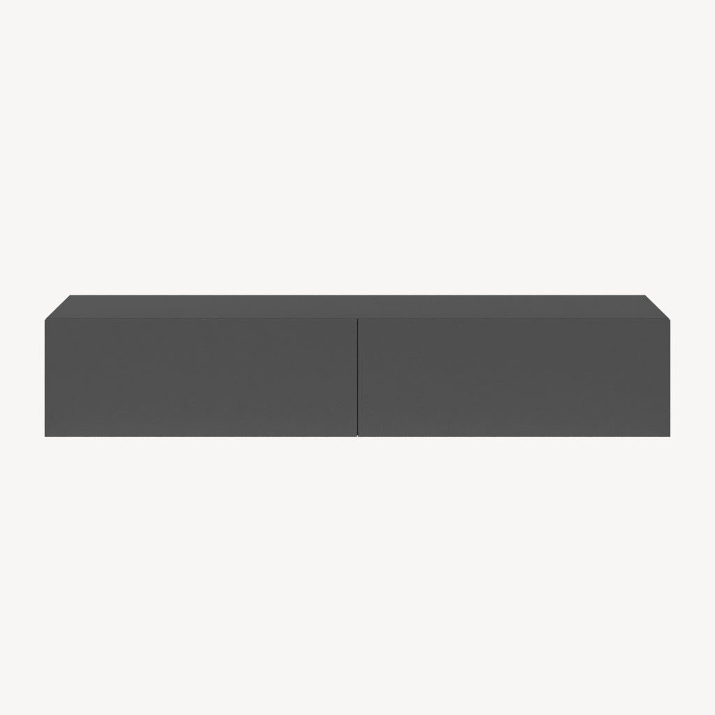 Mobile Pensile Evaton Porta TV da Parete 160 x 32 x 30 cm - Grigio Scuro Opaco [en.casa]