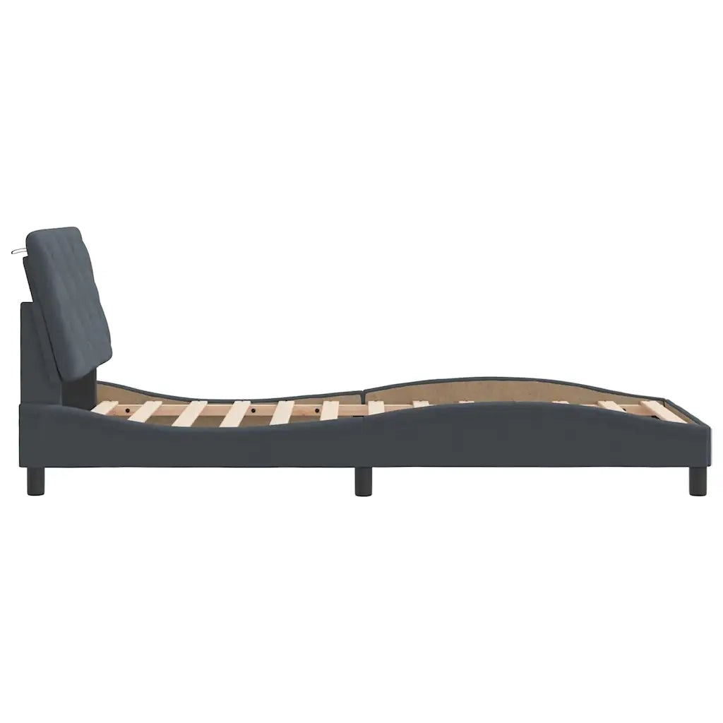 Letto singolo | Letto per adulti | Giroletto senza Materasso Grigio Scuro 80x200 cm Velluto