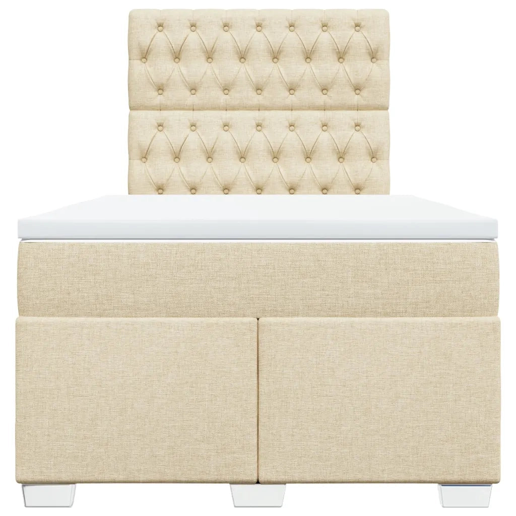 Giroletto a Molle con Materasso Crema 120x190 cm in Tessuto 3290439