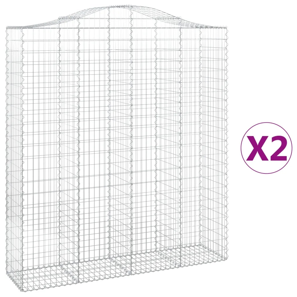 Cesti Gabbioni ad Arco 2 pz 200x50x220/240 cm Ferro Zincato 3145766