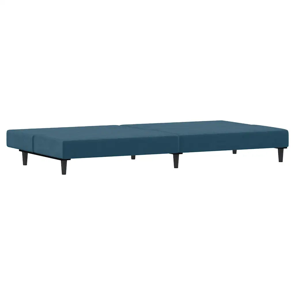 Divano Letto a 2 Posti Blu in Velluto 375731