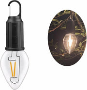 Lampada da campeggio portatile, attaccabile con gancio, ricaricabile via USB-C, 3 livelli di illuminazione, impermeabile per emergenze, tenda, escursione, blackout e uso all'aperto (nero 1PCS) (T03)