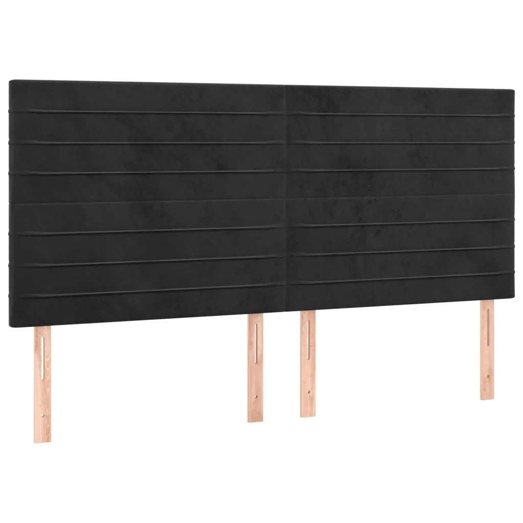 Letto a Molle con Materasso e LED Nero 200x200 cm in Velluto 3136205