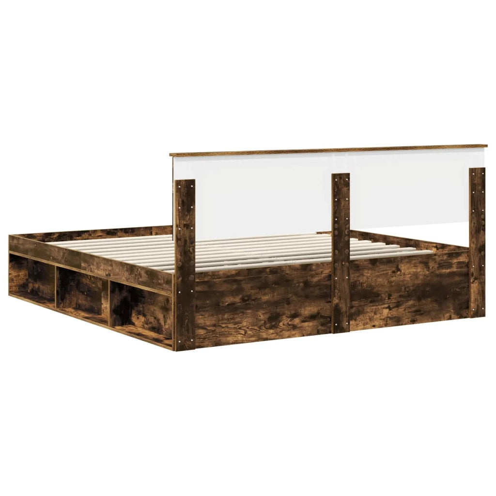 Struttura del letto-Giroletto Rovere fum¨¦ 200 x 200 cm Legno multistrato 671748