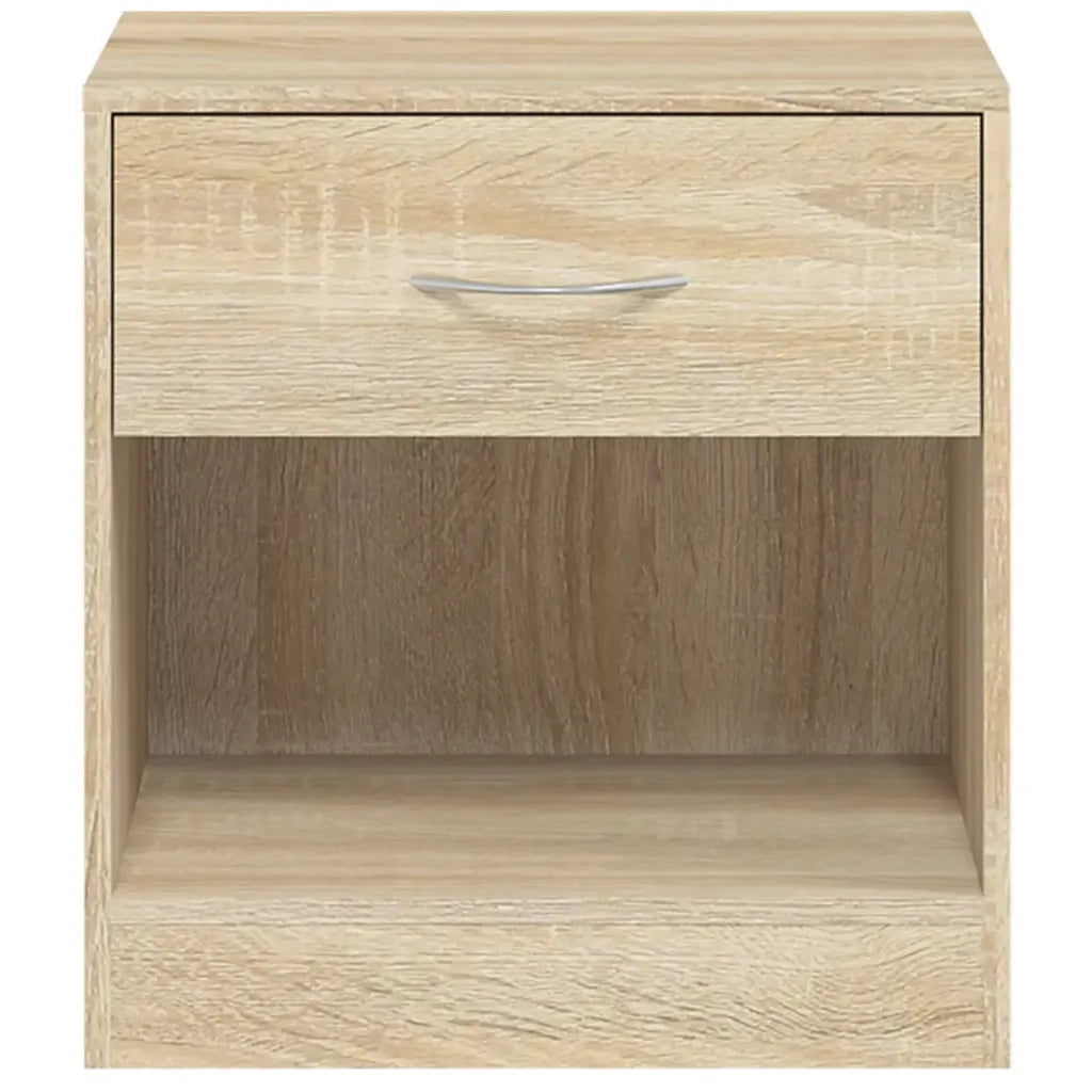 Set di 2 Comodini | Armadio da Notte | Mobiletto da notte con Cassetto Colore Rovere