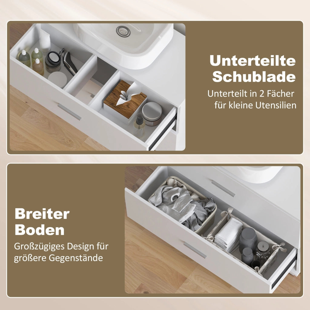Mobiletto Sottolavabo con 2 Cassetti ¨C Zephmum ¨C Bianco 60x30x