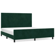 Letto matrimoniale | Letto per adulti | Giroletto con Testiera Verde Scuro 180x200 cm in Velluto