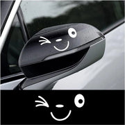 Sticker per specchio retrovisore 3D - 2 pezzi - PVC impermeabile - design sorriso - 11 x 5,3 cm