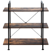 Libreria industriale a 3 ripiani 90 x 36 x 99 cm con dispositivo antiribaltamento finitura truciolare retrò colore caffè 20_0020698