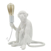 Lampadelle A Da Tavolo Monkey Seduta Bianca cm 33x33x32
