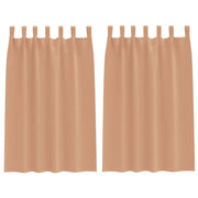 Tende Oscuranti | Tende Blackout con Anelli 2 pz Marrone Chiaro 175 x 140 cm