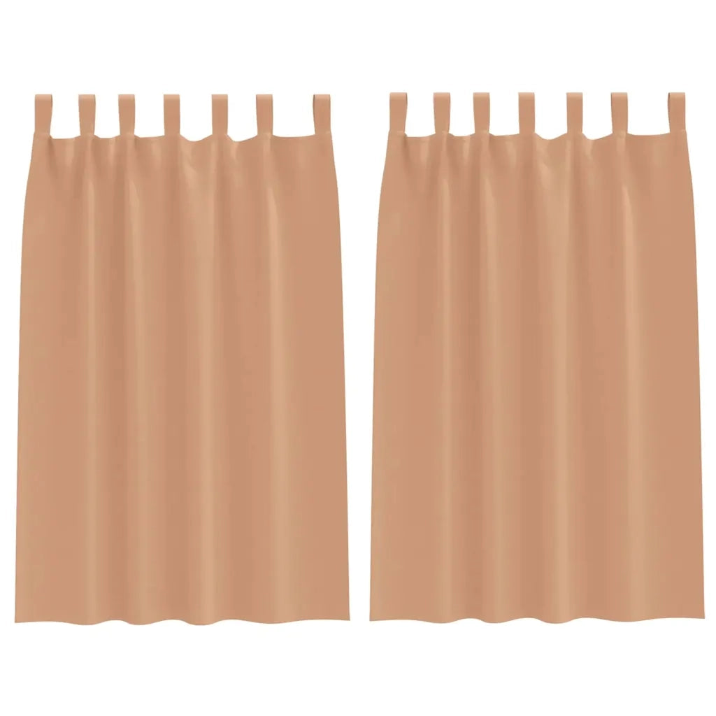 Tende Oscuranti | Tende Blackout con Anelli 2 pz Marrone Chiaro 175 x 140 cm