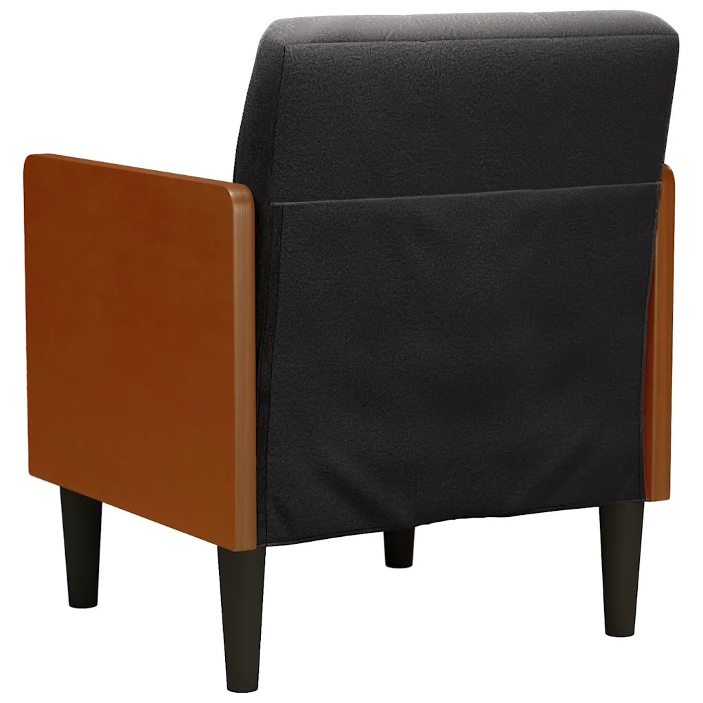 Divano Sedia con Braccioli-Poltrona-Sofa Relax Nero 55 cm in Velluto
