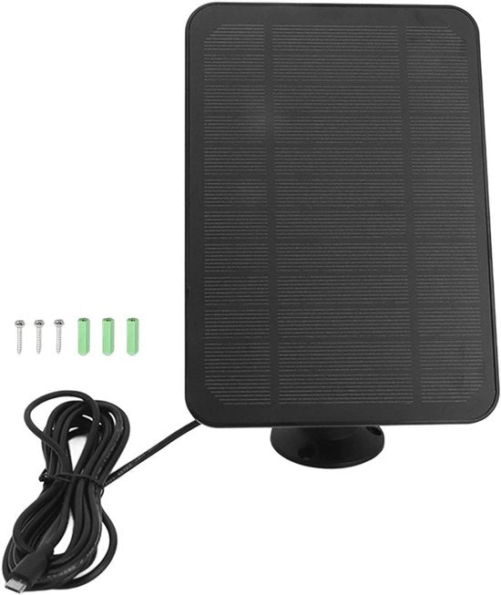 Caricatore Solare Esterno 4W 5V con Flessibile Supporto Rotativo 360° IP65 Impermeabile per Cestini di Sicurezza e Cimici di Sicurezza (Nero)