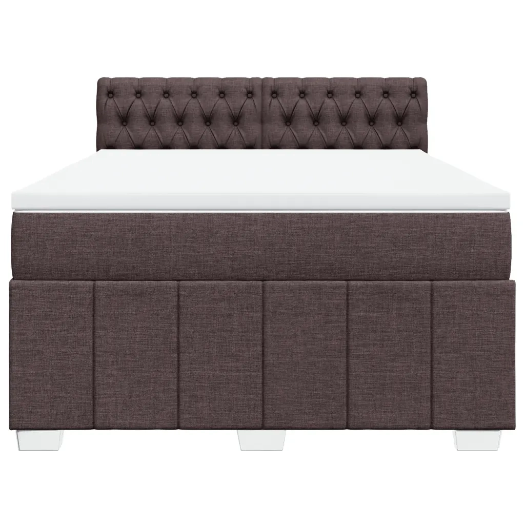 Giroletto a Molle con Materasso Marrone Scuro 140x200cm Tessuto 3289401