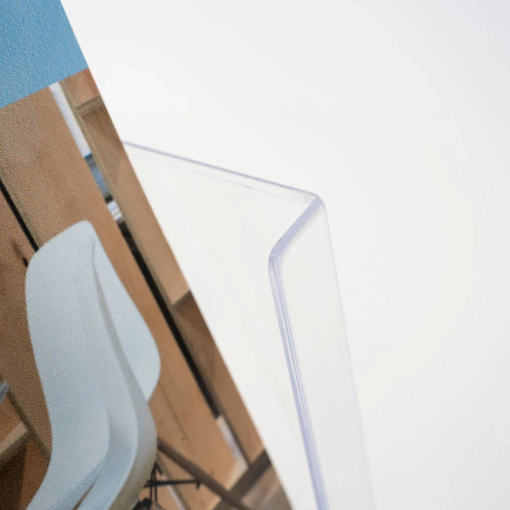 Porta depliant da banco in plexi 2 tasche A5