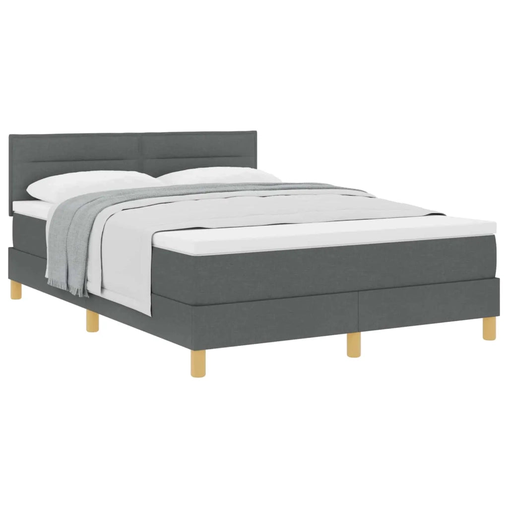 Letto a molle con cuscino Grigio scuro 160 x 200 cm Tessuto 3338854