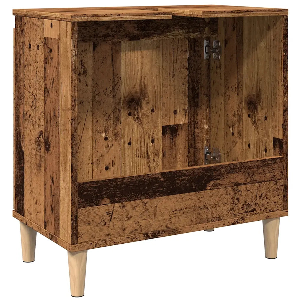 Mobile Lavabo-Armadietto da bagno Legno Antico 58x33x60 cm in Legno Multistrato 229644