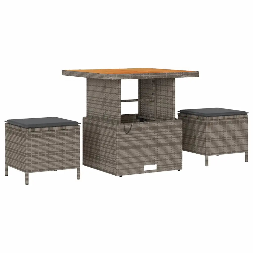 Set Divano da Giardino con cuscino 8 pcs Grigio Poly Rattan 3364678