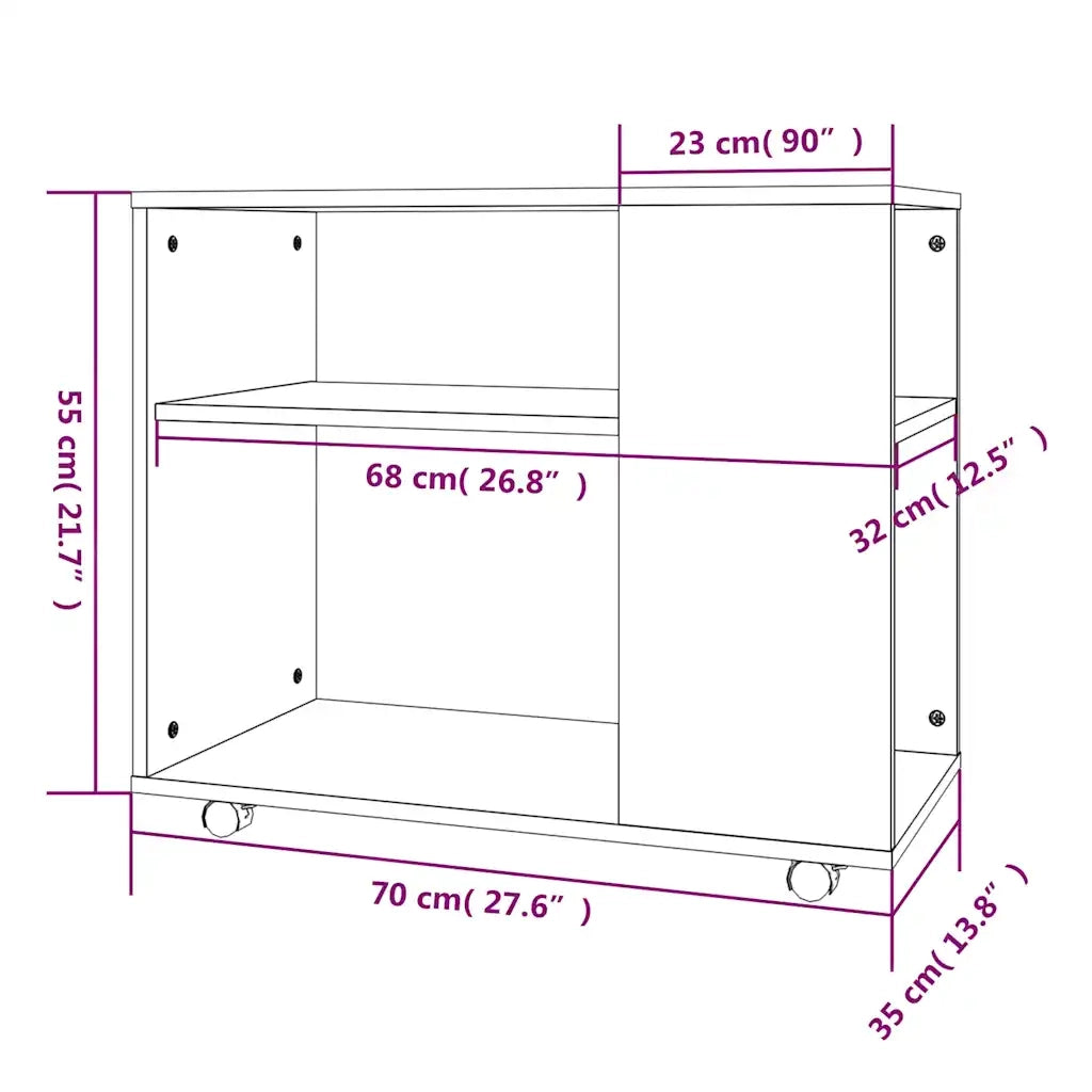 Tavolino da Salotto-Tavolino da soggiorno-Tavolo Grigio Sonoma 70x35x55 cm Legno Multistrato