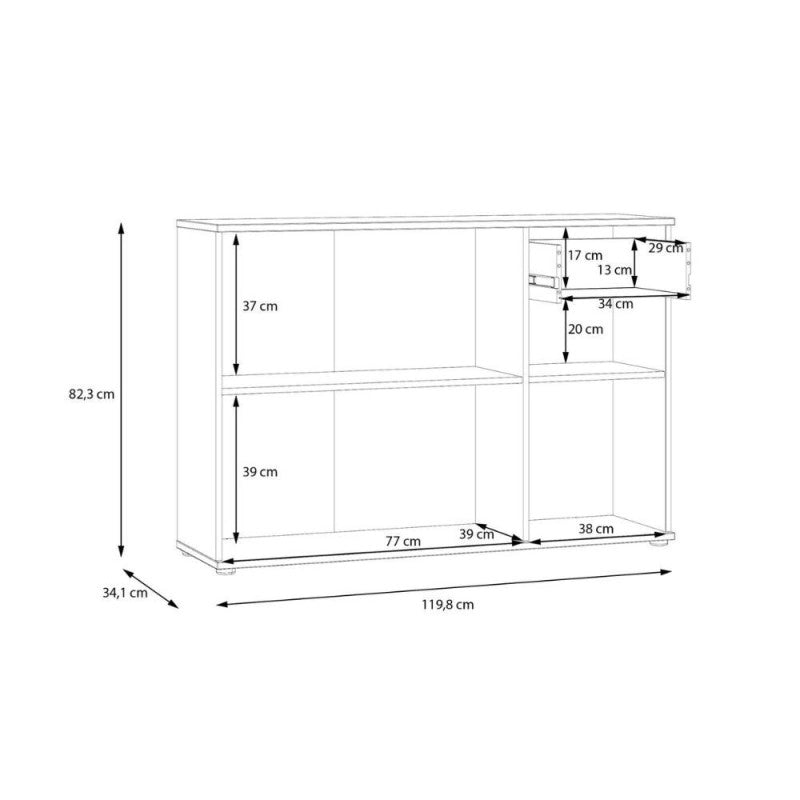 Mobile multiuso Segno con tre ante e 1 cassetto L 120 cm colore cashmere