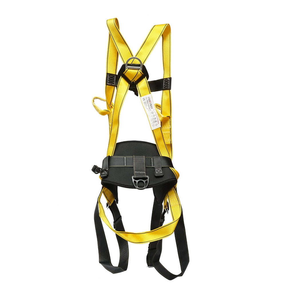 Cintura di sicurezza tipo imbracatura regolabile in 3 punti, 5 ganci, resistenza massima 2000 kg Crownman.
